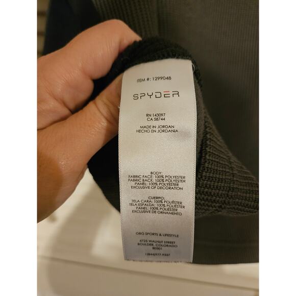 Spyder Outbound Sweater Men Size M 1/4 Zip Pullover Fleece Jacket Olive/Black - Picture 6 of 7